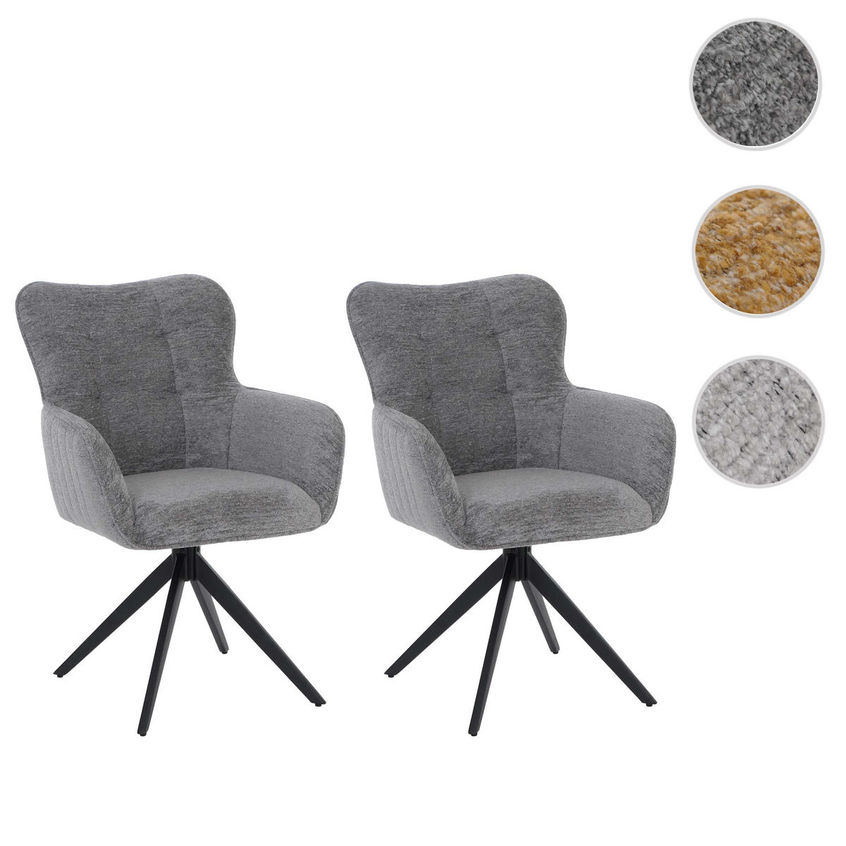 ESSZIMMERSTUHL Grau 2er-Set - Grau, Textil (63/93/70cm) - MCW