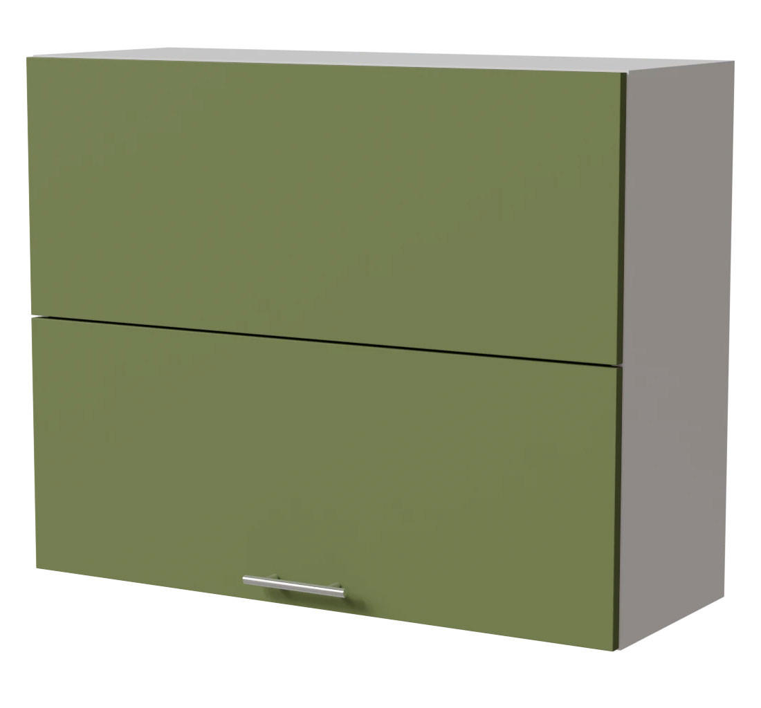 KLAPPHÄNGESCHRANK Brerra W8B/90-AV Weiß / RAL 6025 farngrün Matt 90 / 32,5 / 72cm - Weiß/Grün, Holz/Holzwerkstoff (90/72/32.5cm) - Feldmann-Wohnen