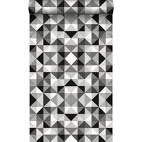 TAPETE kubistisches Muster 53 cm x 10.05 m - Schwarz, Papier (53/1000cm) - Origin Wallcoverings