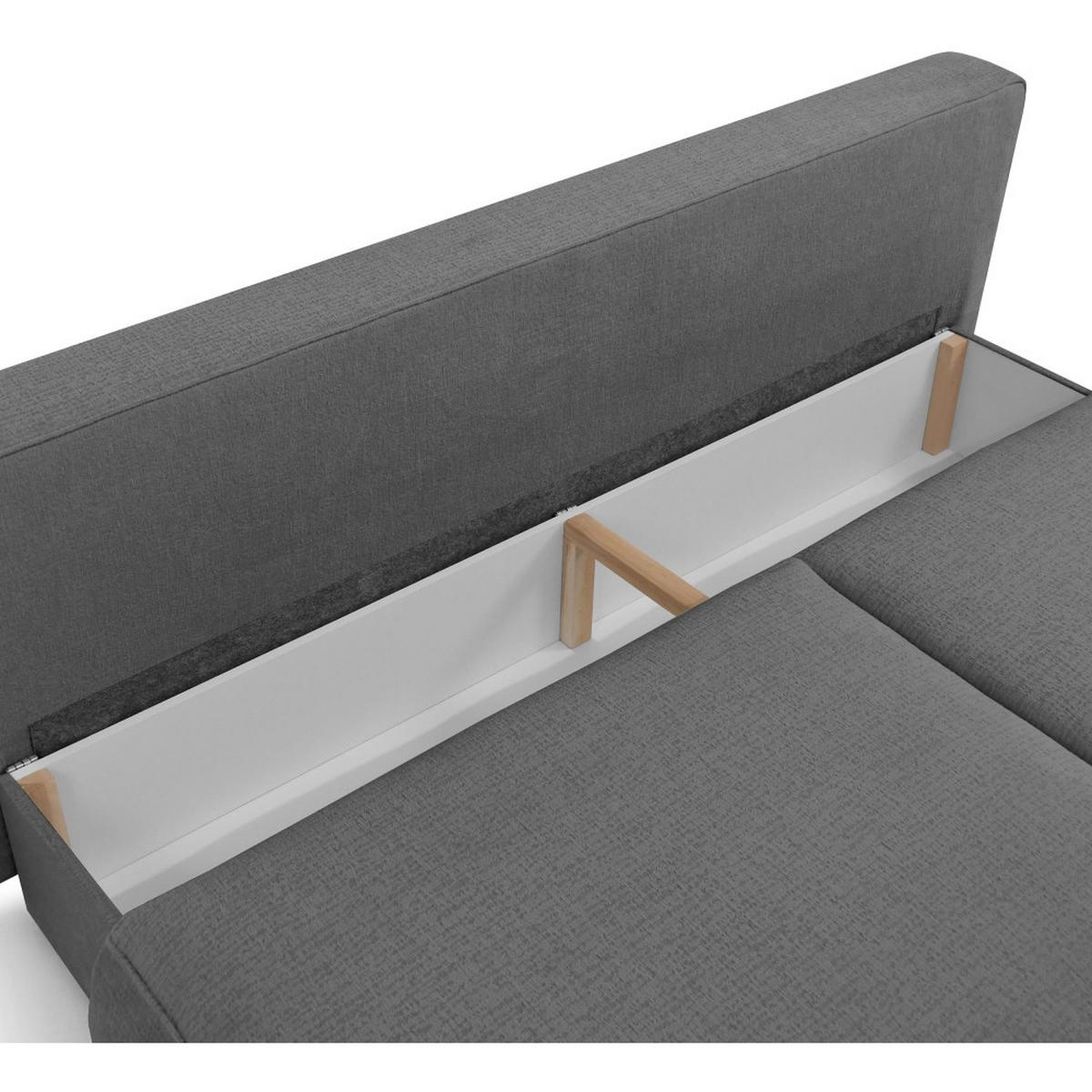 SCHLAFSOFA Darling 2-Sitzer, mit Bettkasten, Dunkelgrau - Dunkelgrau, Textil (210/92/100cm) - Beautysofa