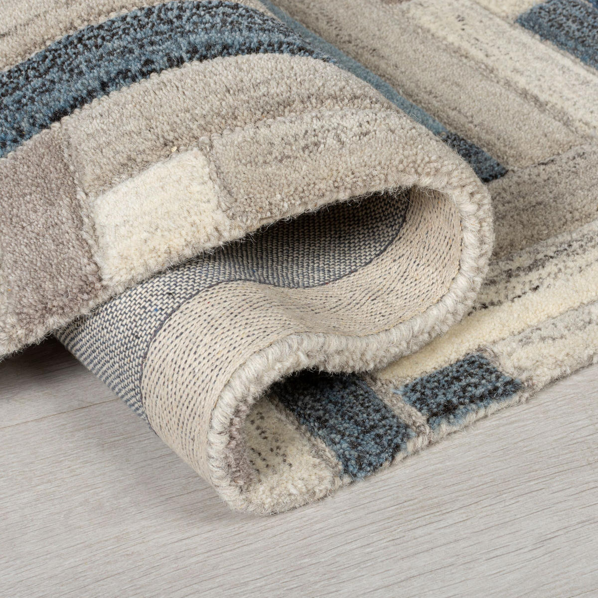 WOLLTEPPICH Mosaik-Design mehrfarbig ESK FINN, Multi 60x230 cm - Multicolor, Textil (60/230cm) - KADIMA DESIGN