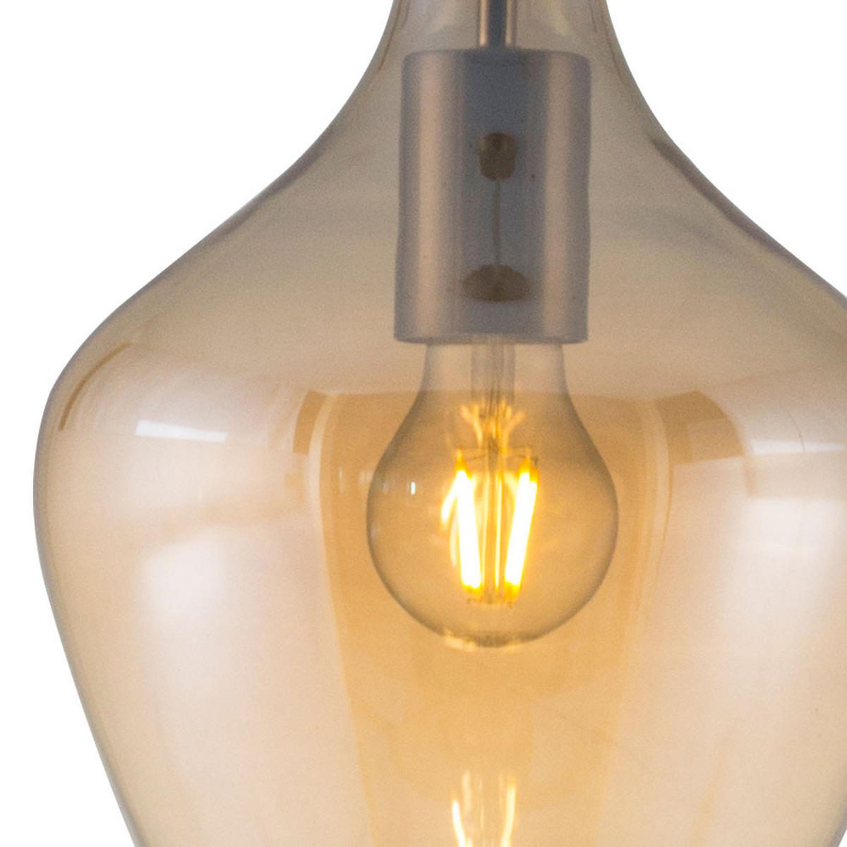 LED HÄNGELEUCHTE Metall Orange - Orange, Glas (22/22/150cm) - Nowa