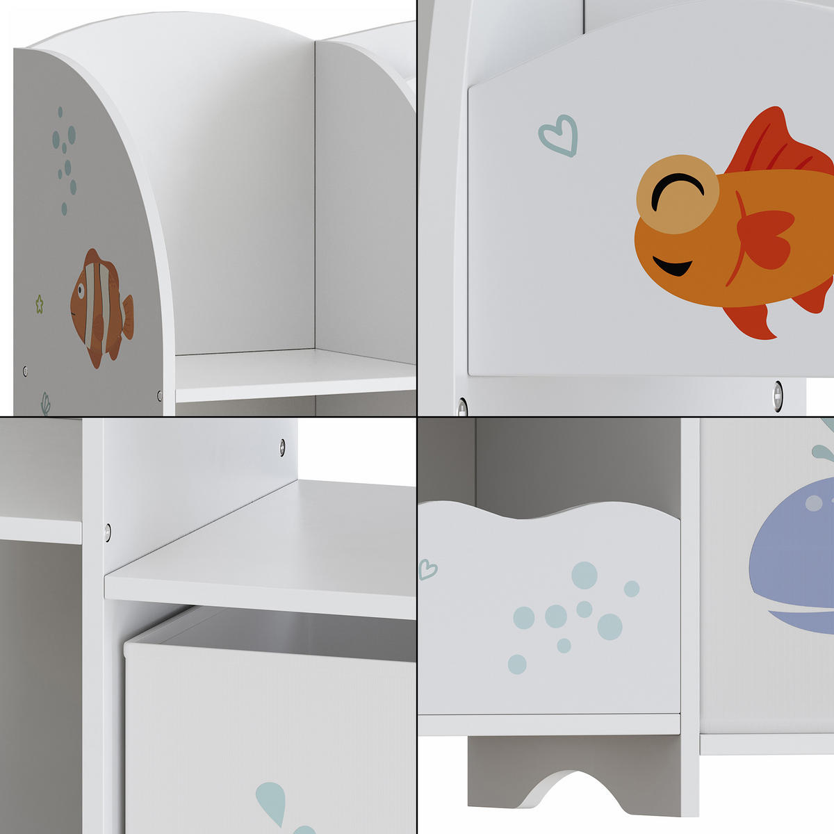 KINDERREGAL Lysekil - Lila, Holzwerkstoff (93/100/30cm) - [en.casa]