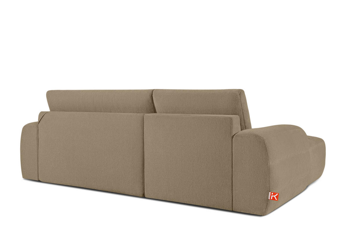ECKSOFA LINKS BLUME, Dunkelbeige - Beige, Holz/Holzwerkstoff (271/164cm) - KONSIMO®