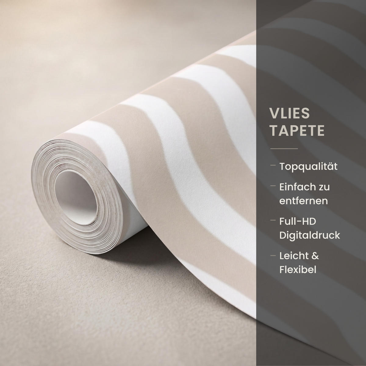 TAPETE - Abstrakt - Zebra - Beige - 400x240 cm - Beige, Papier (400/240cm) - OnlyWow