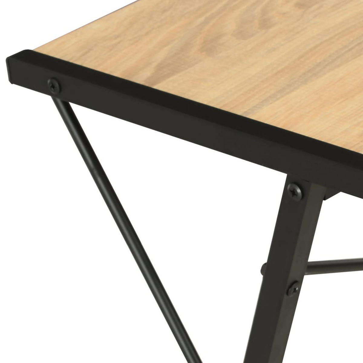 COMPUTERTISCH mit Regal 116/50/93 cm aus Holzwerkstoff, Stahl Schwarz, Eichenoptik - Schwarz/Naturfarben, Holz (50/116/93cm) - vidaXL