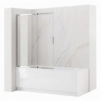 BADEWANNEN-DUSCHWAND Schiebetür Rea Dario Chrome 120 - Chromfarben, Glas (120/140cm) - REA