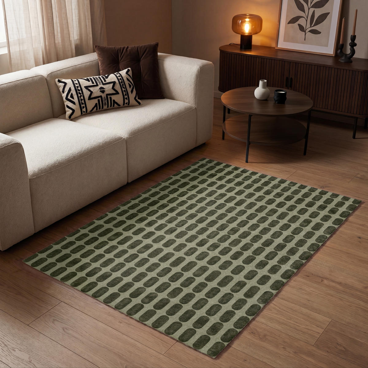 KOBERCE - Rytmické - Impact - Zelené - 120x180 cm - olivovozelená, textil/plast (120/0.4cm) - OnlyWow