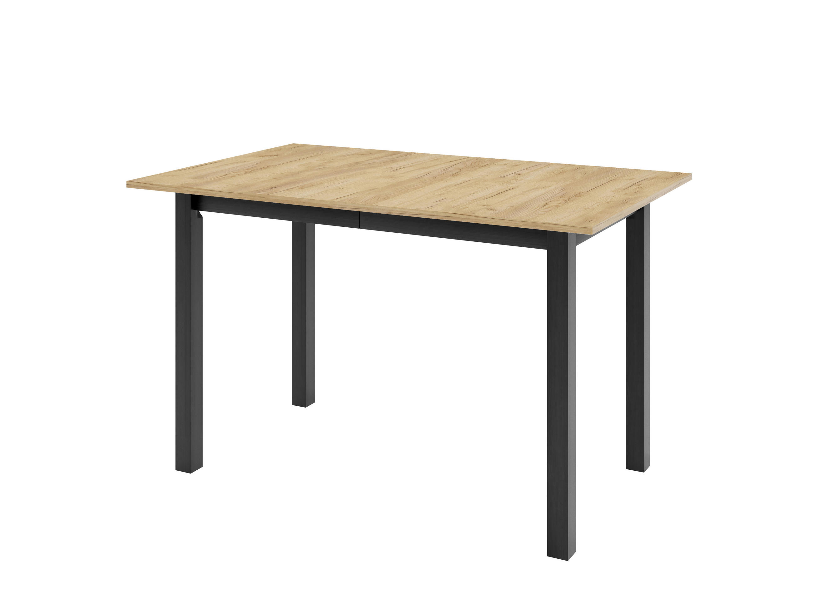 ESSTISCH ENZO P Ausziehbar 125 - 165 / 80 x 77 cm - Goldfarben/Schwarz, Holz (125/80/77cm) - MASSENO