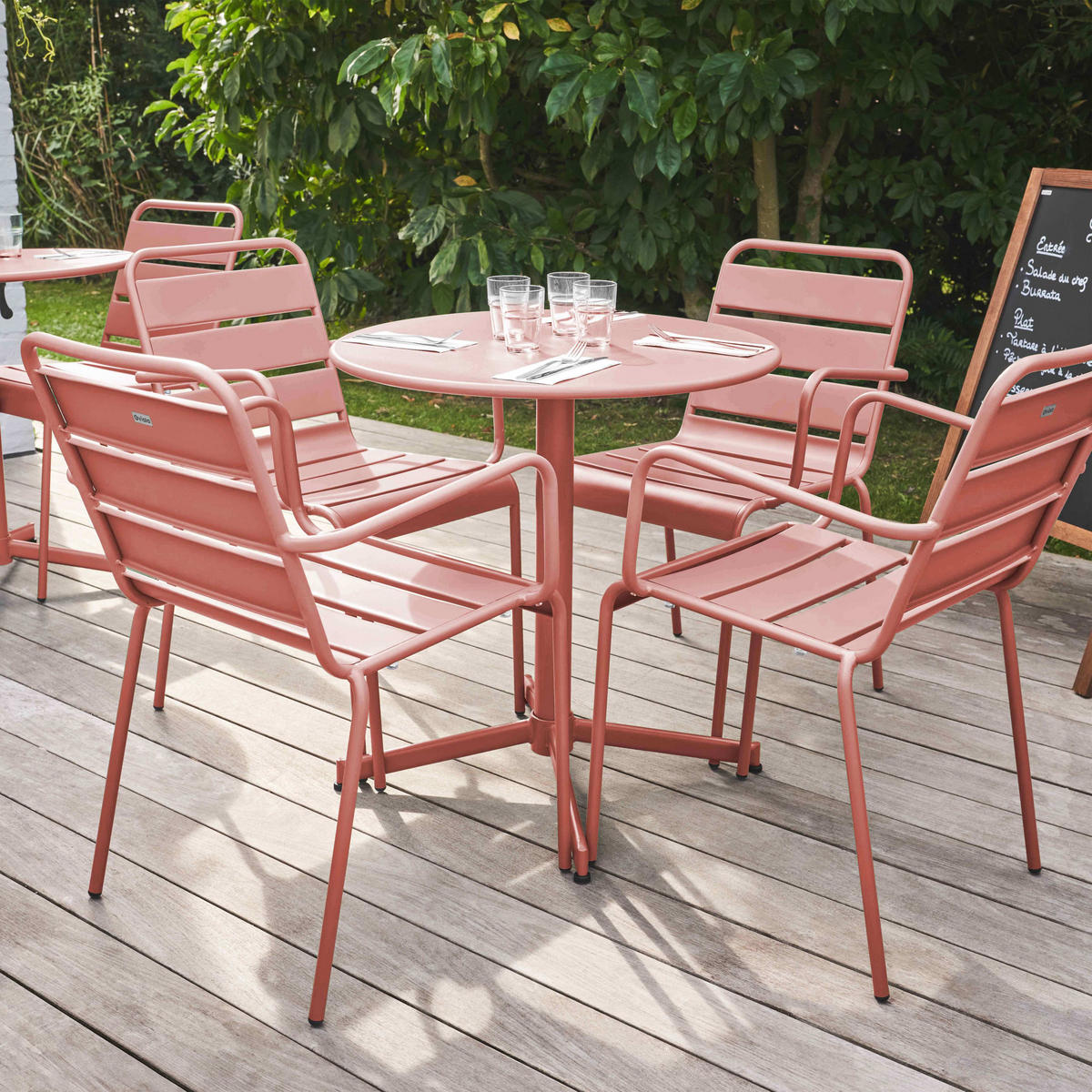 GARTENSET 5-tlg., Lehm - Pink, Metall - Oviala