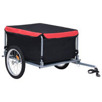 FAHRRADANHÄNGER Schwarz Und Rot 65 Kg - Schwarz, Metall (72/58/136cm) - vidaXL