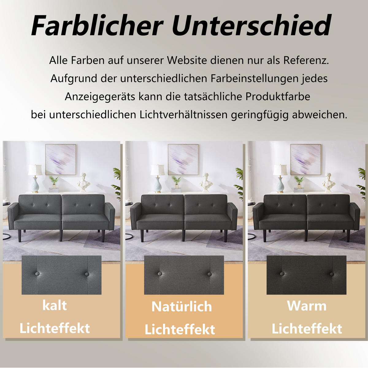 SOFA 2in1 Sofabett Zweisitzer Unabhängig Verstellbar Baumwoll-Leinen Schaumstoff - Schwarz, Holz (93.35/19.05/80cm) - FLIEKS