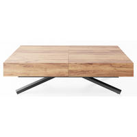COUCHTISCH Cavetta X höhenverstellbar ausziehbar, Craft Eiche 120-200/80/27-76 cm - Eiche Wotan/Schwarz, Holzwerkstoff/Metall (80/200/76cm) - WFL GROUP