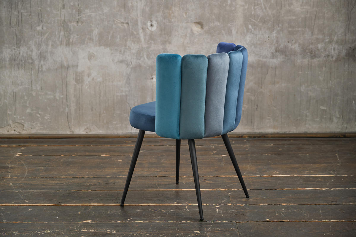 STUHL JADA Blau Velvet - Blau, Textil (59/86/55cm) - KAWOLA