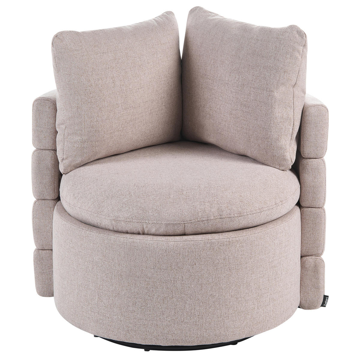 DREHSESSEL mit Stauraum Stoff Beige Randers - Beige, Textil (79/62/72cm) - Beliani