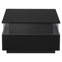 COUCHTISCH Schwarz 70/70/41 cm mit LED-Beleuchtung - Schwarz, Holzwerkstoff (70/70/41cm) - PANGIVO