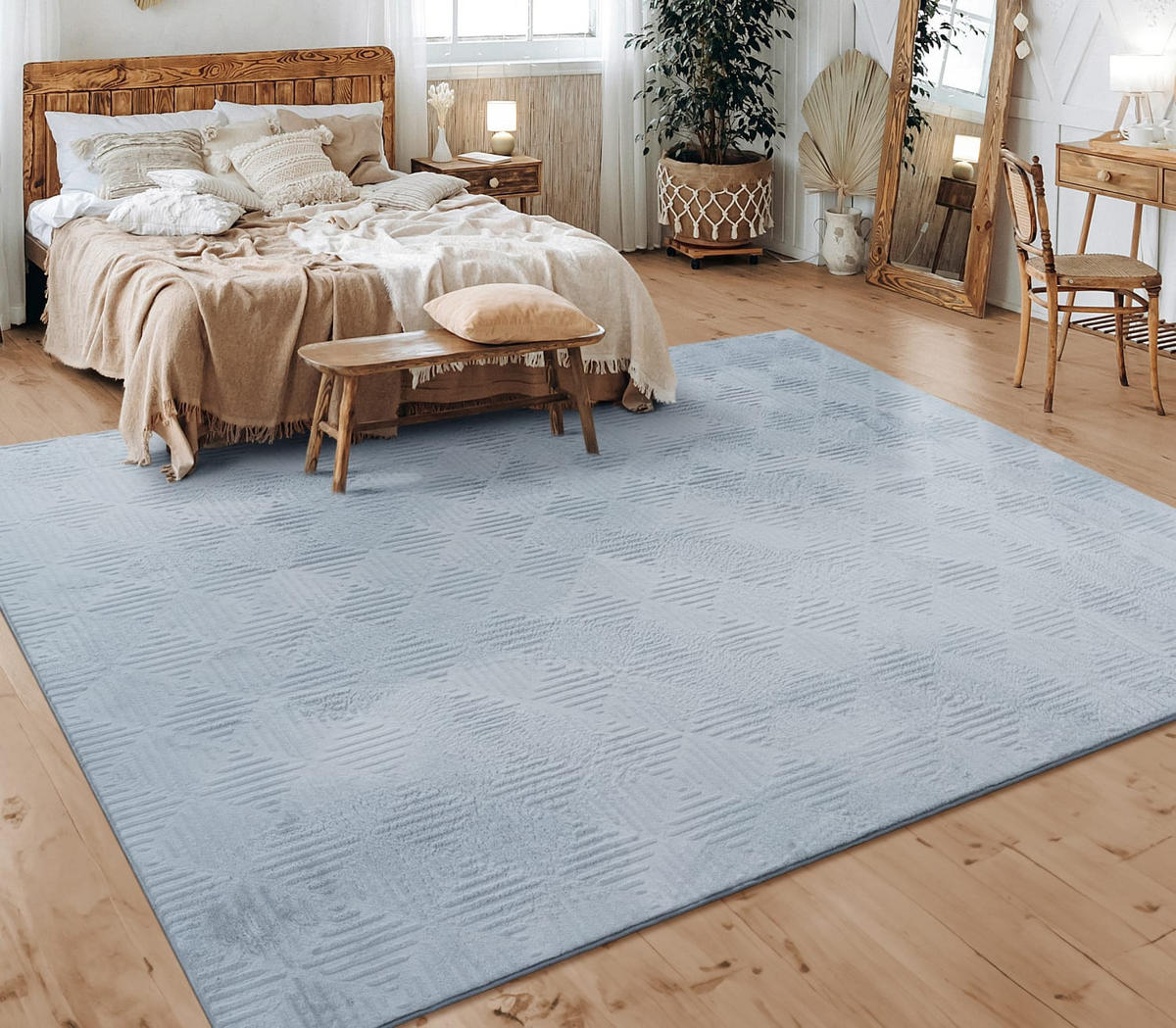 KURZFLORTEPPICH 60/100 cm Lelystad 523 - Grau, Kunststoff (60/100cm) - Paco Home