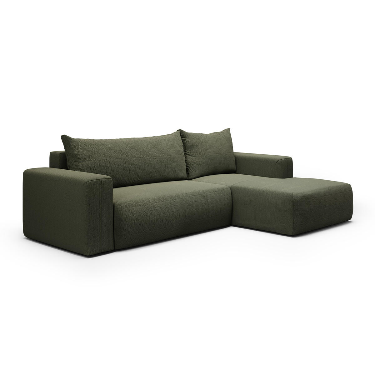ECKSOFA Bliss 3 Sitzplätze Tannengrün - Grün, Holz (268/163cm) - Petits-meubles