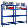 REIFENREGAL Tiger 2er-Set 180x120x40 cm bis zu 12 Reifen auf 2 Ebenen mit 2 Fachboden Blau - Blau, Metall (240/180/40cm) - PROREGAL