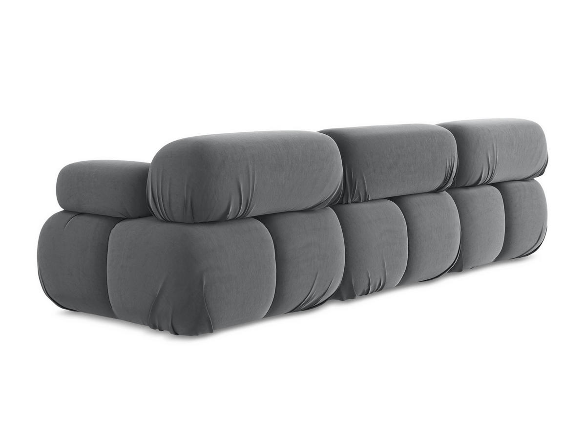 3-SITZER SOFA Samt Stoff Grau - Dunkelgrau/Schwarz, Kunststoff/Textil (285/70/96cm) - Makamii
