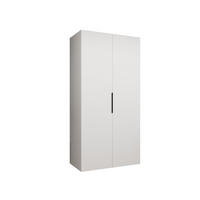 DREHTÜRENSCHRANK 202/100/52 2-türig - Schwarz/Weiß, Holz (100/202/52cm) - MÖBEL KRYSPOL