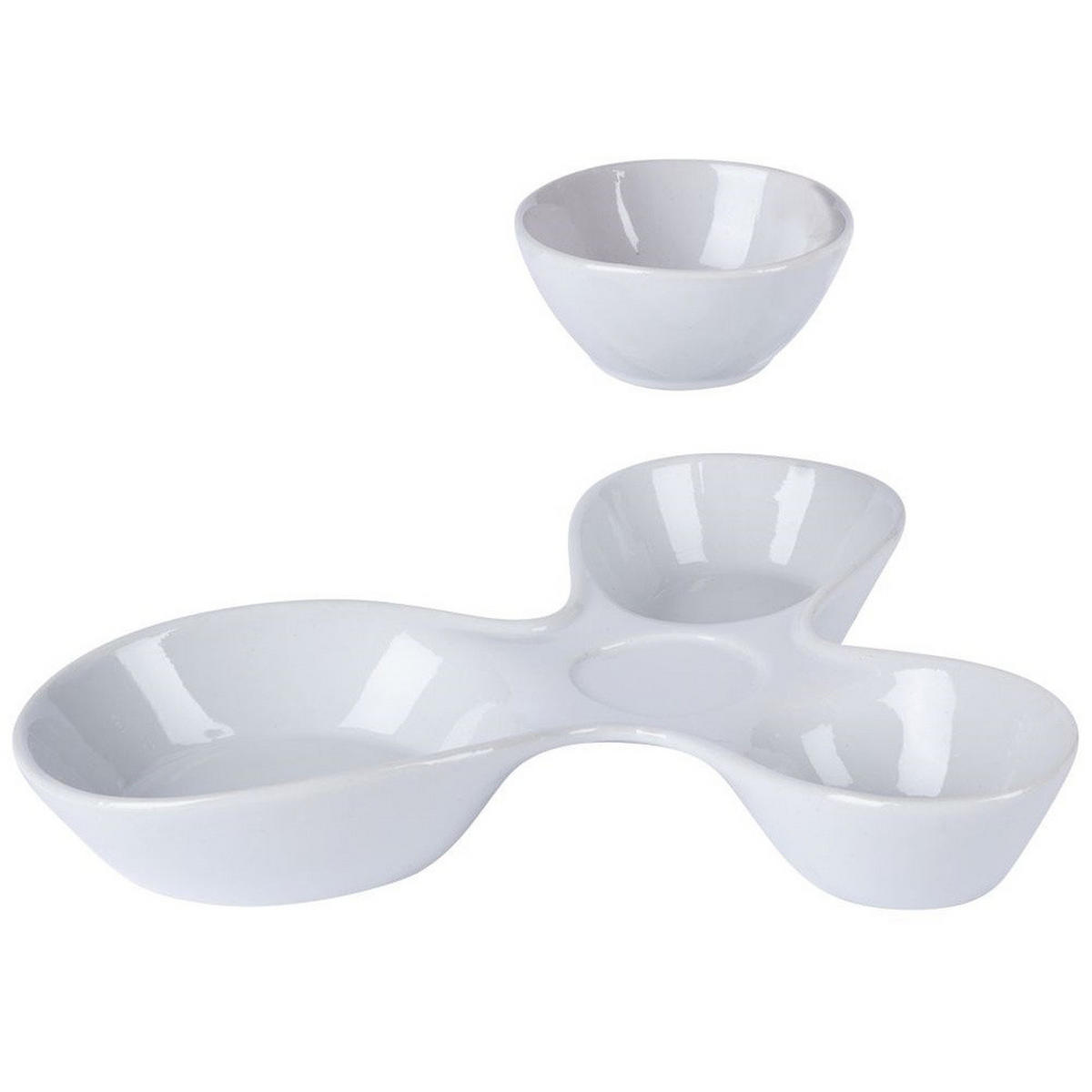 SNACKSCHALEN Keramik 26 x 22 x 6,5 cm Weiß - Weiß, Keramik (22/26/6.5cm) - Alpina