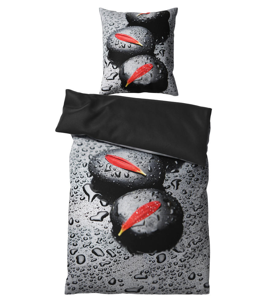 BETTWÄSCHE 2-teilig Elegance - Grau, Naturmaterialien (135/200cm) - Sanilo