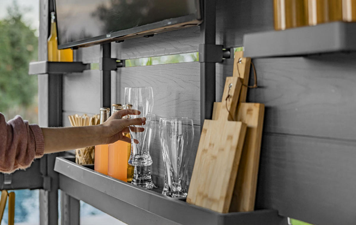 BAR-PAVILLON Signature - Grau, Kunststoff (200/238/230cm) - Keter
