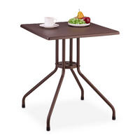 GARTENTISCH - Braun, Kunststoff/Metall (61/61/75cm) - Relaxdays