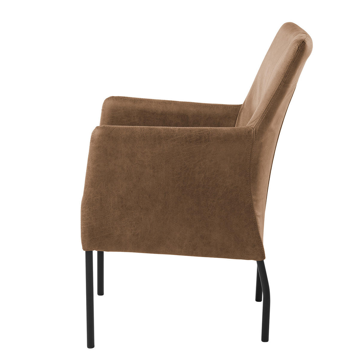 SESSEL - Antiklederlook - Grau, Textil (82/57/65cm) - home24