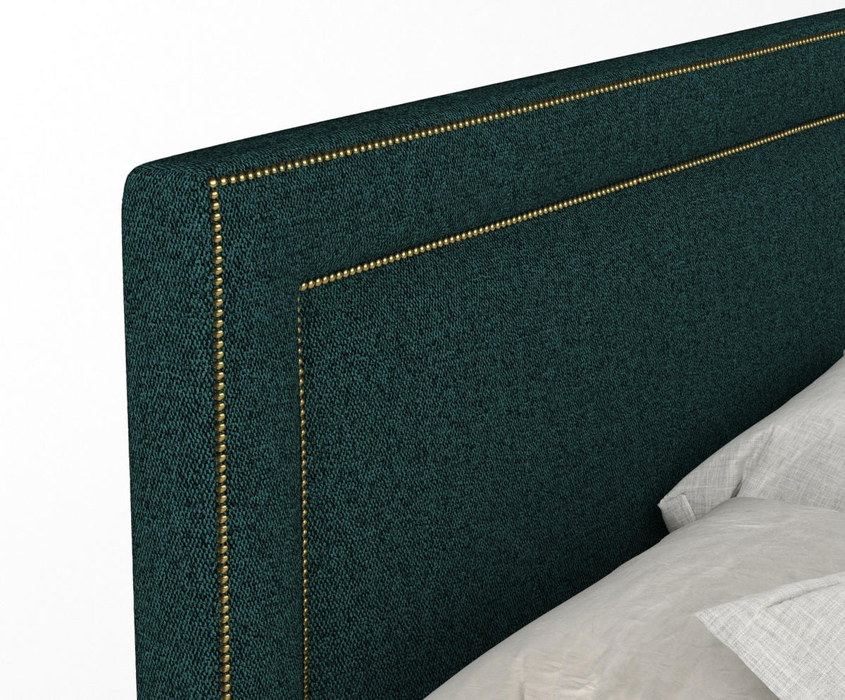 BOXSPRINGBETT Luxora Grün 200/200 cm - Schwarz/Grün, Holz/Holzwerkstoff (200/200cm) - Maison de Reve