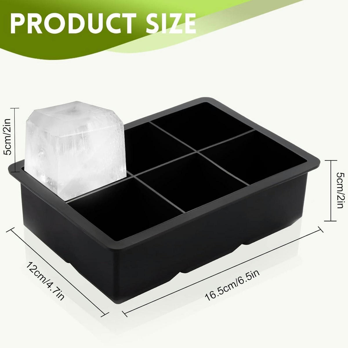 EISWÜRFELFORM 6er-Pack mit Deckel - Schwarz, Kunststoff (12/10/20cm)
