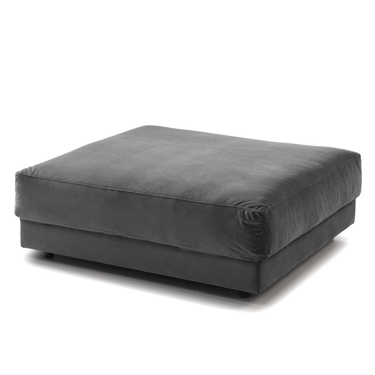 POLSTERHOCKER - Schwarz/Grau, Kunststoff/Textil (105/38/117cm) - home24