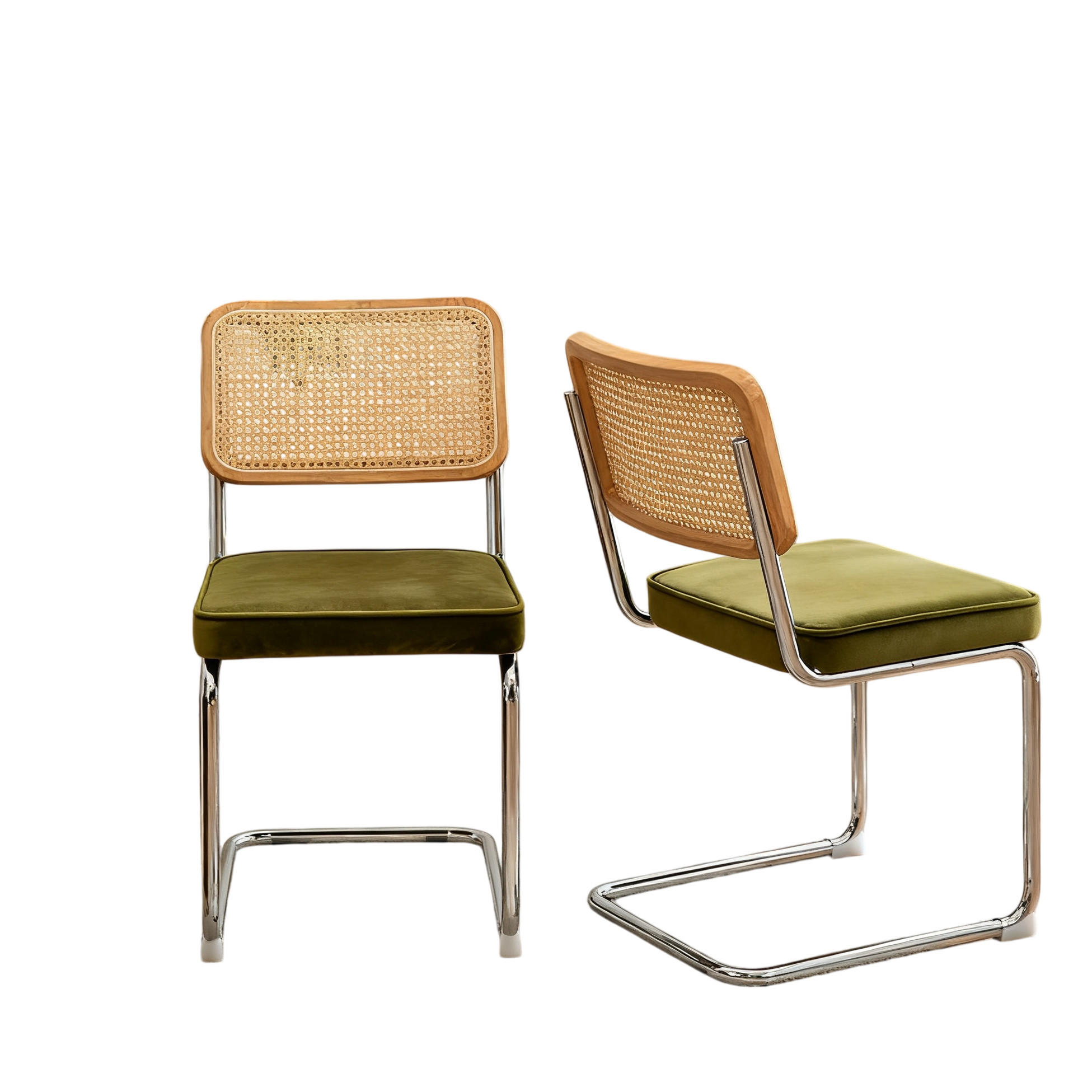 SCHWINGSTUHL DE-36902 2er-Set mit Rattan-Rückenlehne Grün - Grün, Metall (46.4/84.6/53cm) - ComfortXL