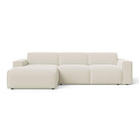 ECKSOFA Lavia Creme Links - Creme/Schwarz, Holz/Kunststoff (310/165cm) - Graingold