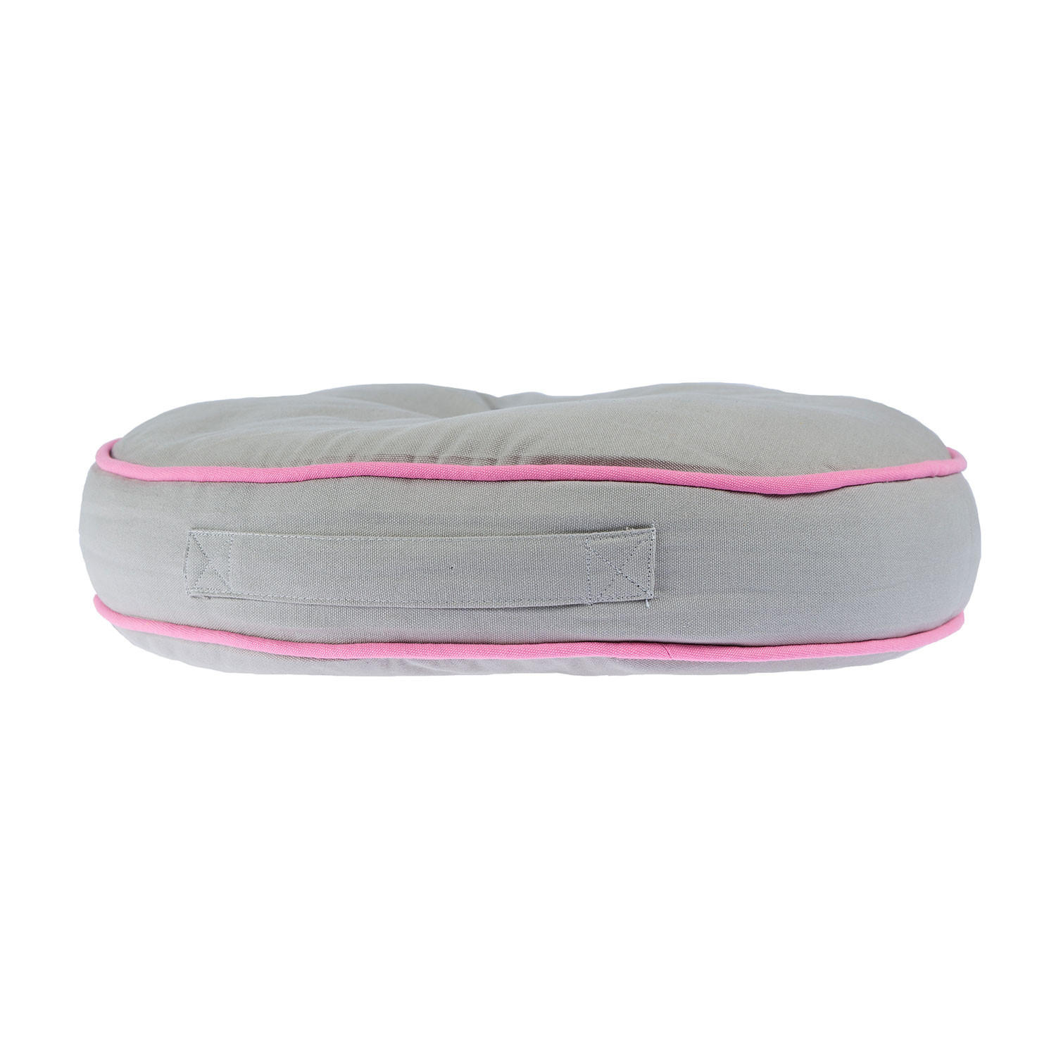 BODENKISSEN rund, grau-rosa, Ø 43/7 cm - Rosa/Grau, Textil (43/43/7cm) - Homescapes