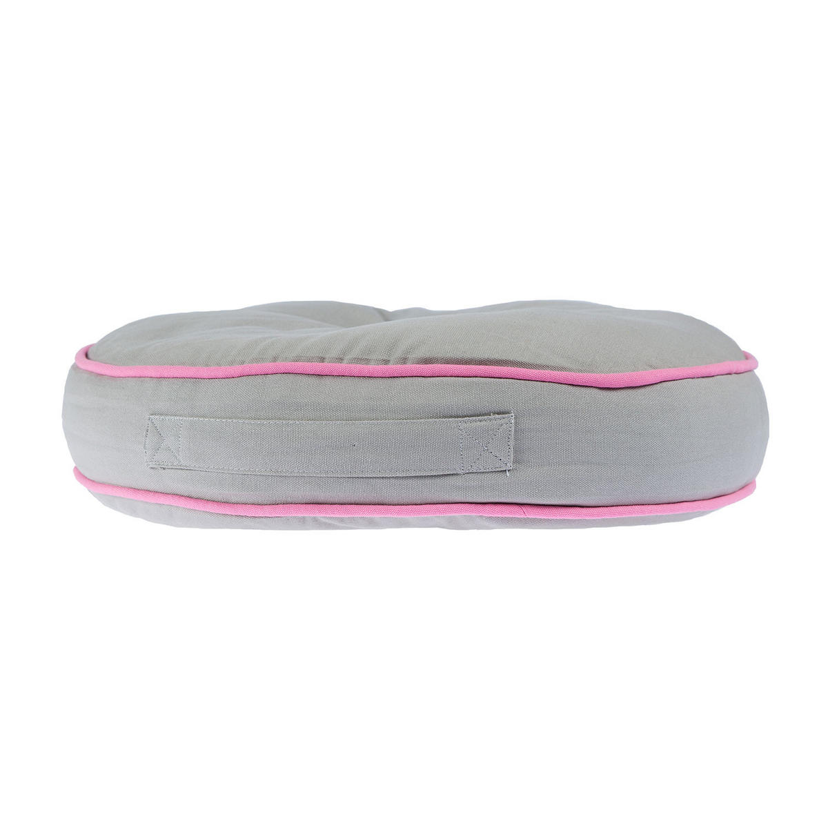 BODENKISSEN rund, grau-rosa, Ø 43/7 cm - Rosa/Grau, Textil (43/43/7cm) - Homescapes