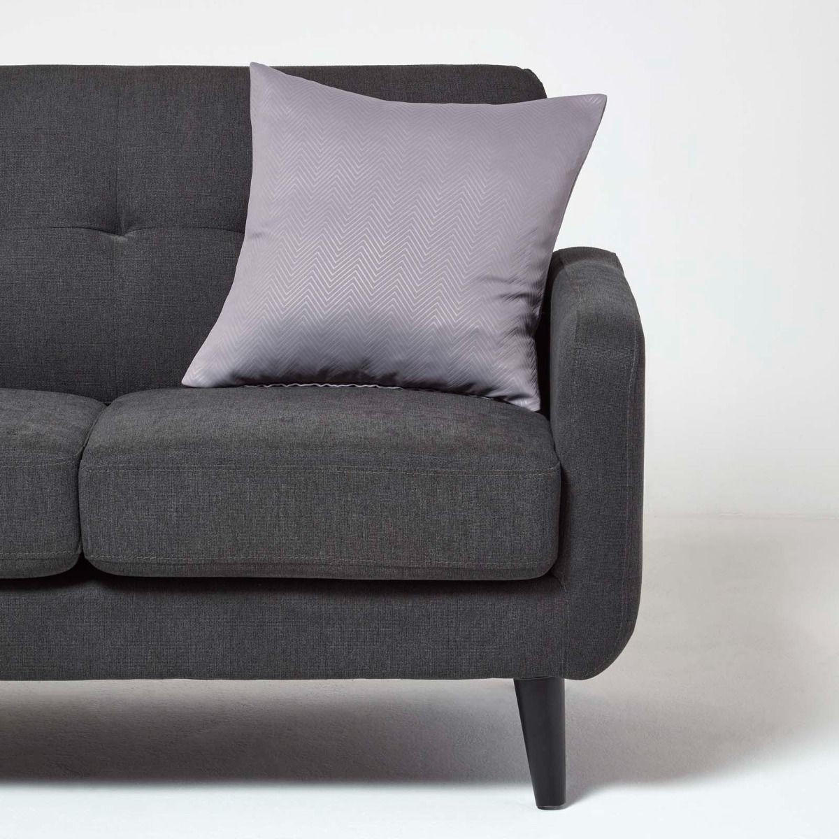 KISSENHÜLLE Fischgrät-Muster 45/45 cm - Grau, Textil (45/45cm) - Homescapes