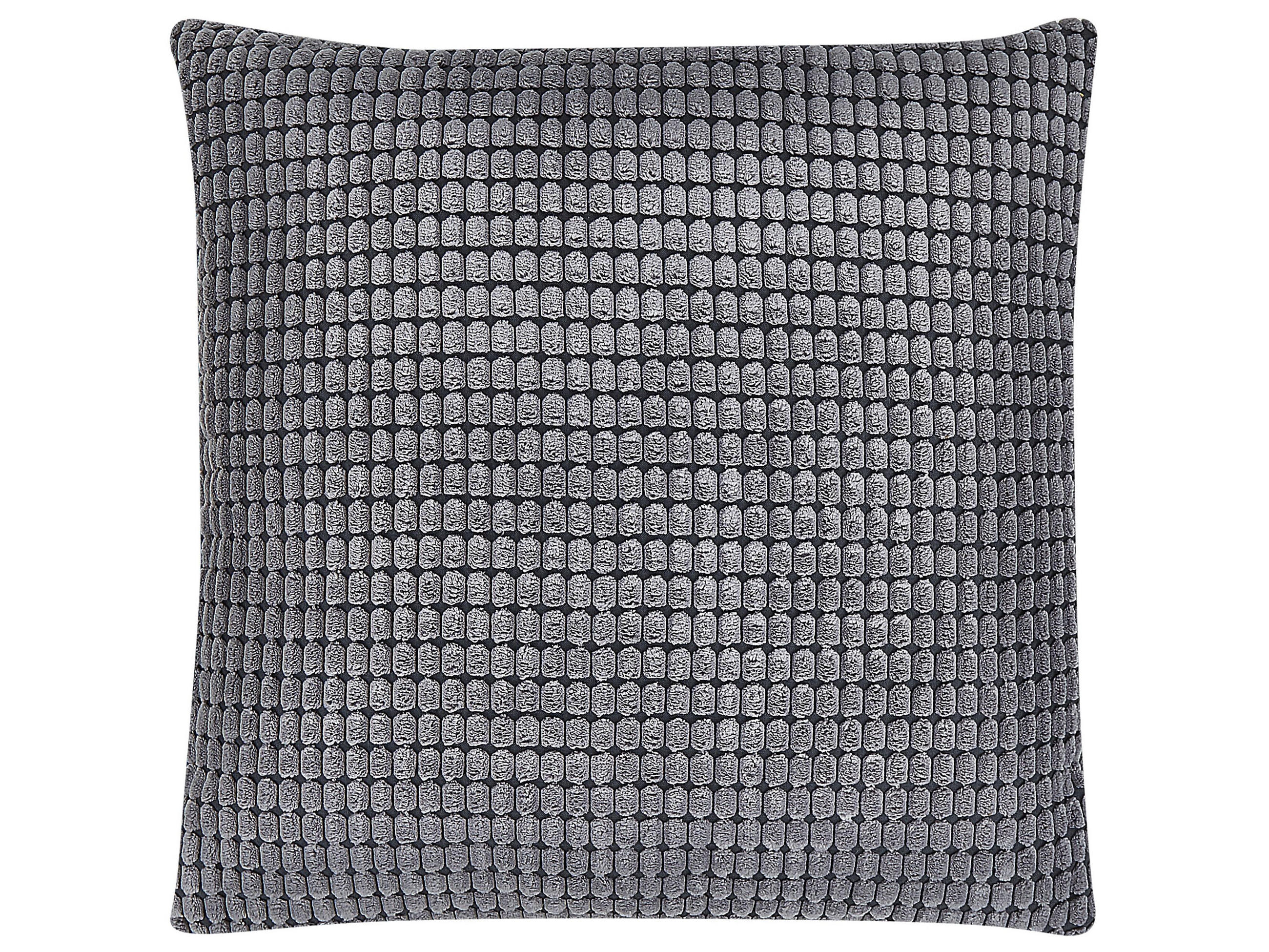 DEKOKISSEN 2er-Set Dunkelgrau 45/45 cm Aspidistra - Dunkelgrau, Textil (45/45cm) - Beliani