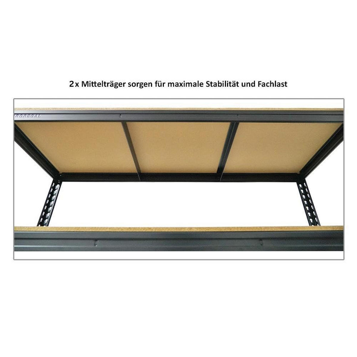 SCHWERLASTREGAL Bison 3er-Set mit 3x 200x180x60 cm 4 Fachböden Fachlast 600 kg Schwarz - Schwarz, Metall (540/200/60cm) - PROREGAL