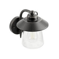 AUSSENWANDLEUCHTEE Schwarz & Bronze mit Glasschirm E27 - Schwarz, Metall (22.5/20/22.5cm) - CGC Europe