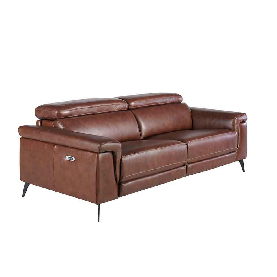SOFA 3-SITZER Cognacbraun Schwarz 215/103/99 cm - Schwarz/Braun, Leder (215/99/103cm) - ANGEL CERDA