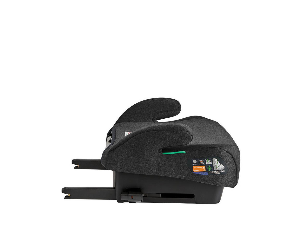 SITZERHÖHUNG i-Boost schwarz i-Size (125-150cm) ISOFIX Rückenlehne - Schwarz, Kunststoff (44/36/41cm) - Kikka boo