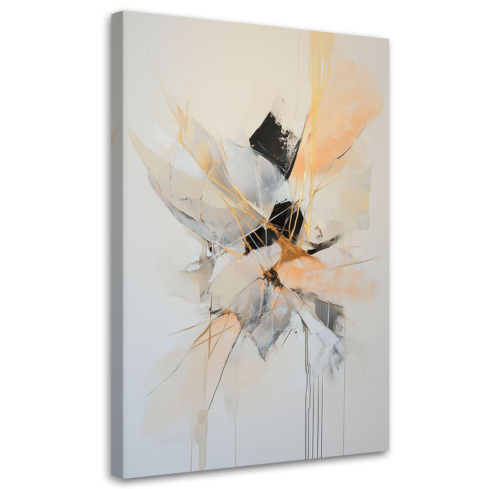 LEINWANDBILD Abstrakte Formen in Beige und Orange 70x100cm - Grau, Textil (70/100cm) - Feeby