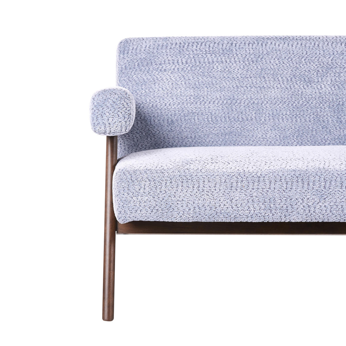 2-SITZER-SOFA Chenillegewebe Hellblau/Dunkelbraun Tamre - Hellblau, Textil (148/79/78cm) - Beliani