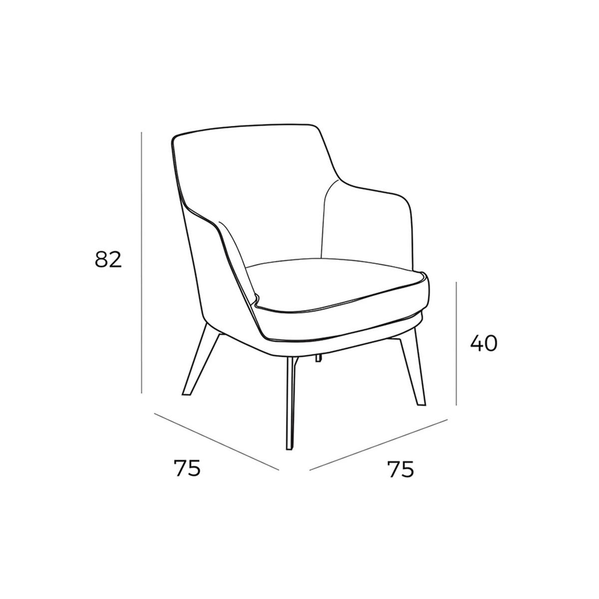 SESSEL Sessel aus schwarzem und weißem Stoff und schokoladenbraunem Öko-Leder 75/75/82 cm - Schwarz/Braun, Leder/Textil (75/82/75cm) - ANGEL CERDA