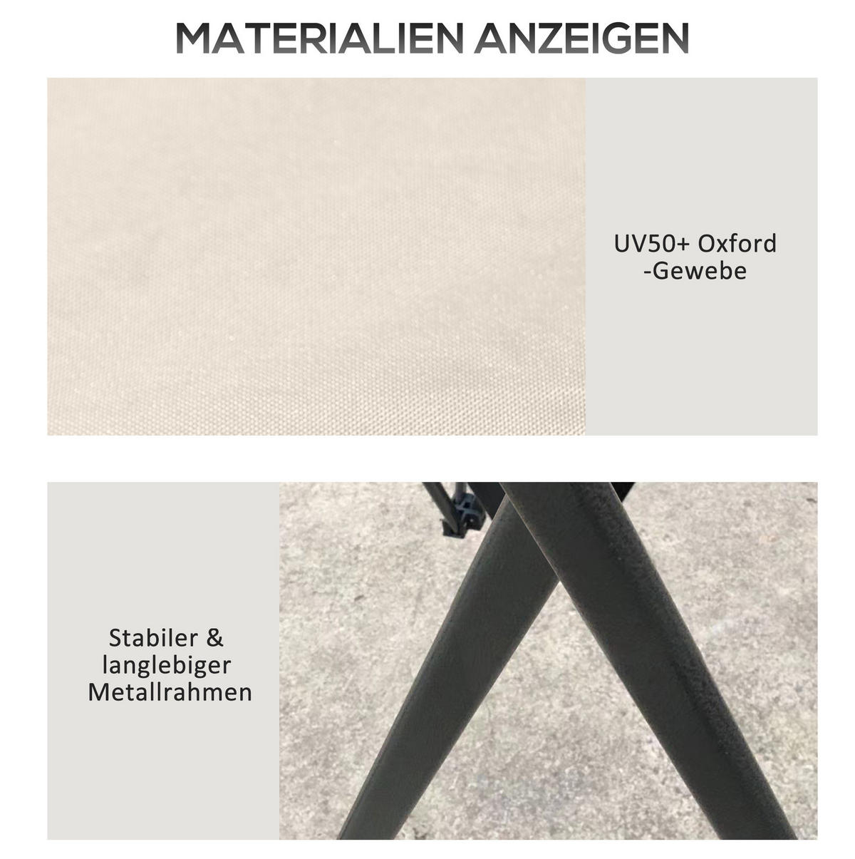 FALTPAVILLON 392/392/283 cm höhenverstellbar mit UV50+ und wasserfestem Dach, Beige - Beige, Textil (392/283/392cm) - Redom