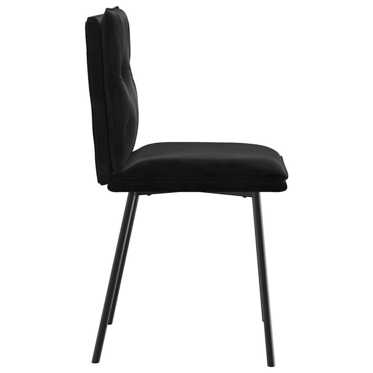 ESSZIMMERSTÜHLE 2 Stk. Schwarz Samt 45*54*83cm - Schwarz, Metall (45/83/54cm) - ZMH