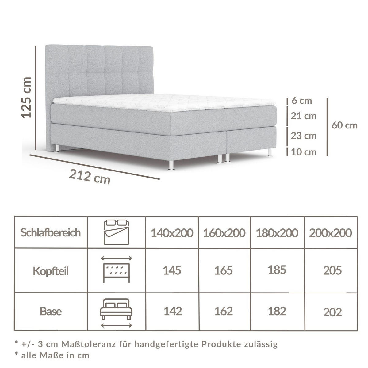 BOXSPRINGBETT Elisio Schwarz 160/200 cm mit Latex-Topper - Silberfarben/Schwarz, Holz/Holzwerkstoff (160/200cm) - Maison de Reve