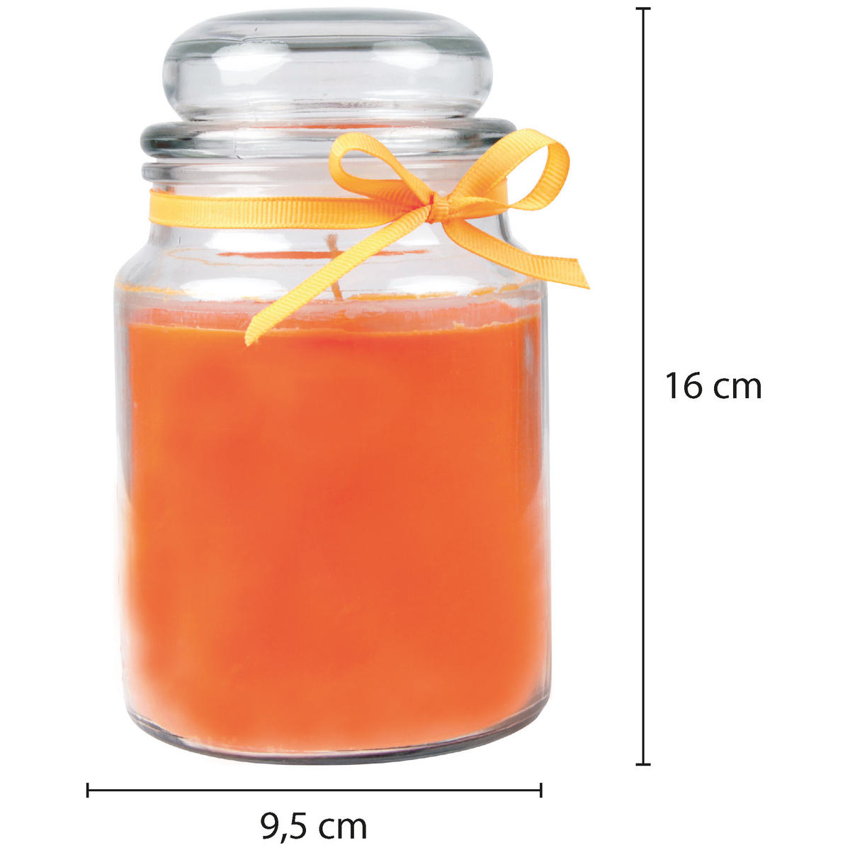 DUFTKERZE im Bonbonglas mit Deckel Honigmelone 110h - Orange, Glas (10/16cm)